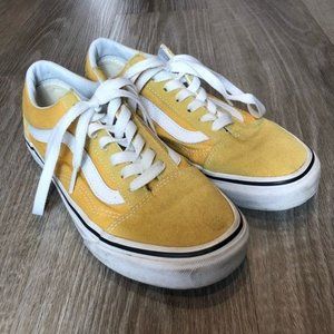 Vans Old Skool Yellow Suede Low Top Shoes Women’s Size 6 Men’s Size 4.5